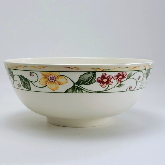 Wedgwood Amway Pears & Berries 10" Round Serving Bowl Beige Fruit & Floral - Picture 2 of 11